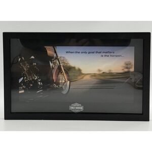 Harley-Davidson Hallmark 2004 Framed Wall Art Motorcycle Horizon Quote Decor